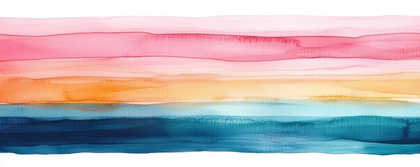 Poster - Neutral watercolor concept. A vibrant watercolor gradient background with soft blended hues of pink and blue.