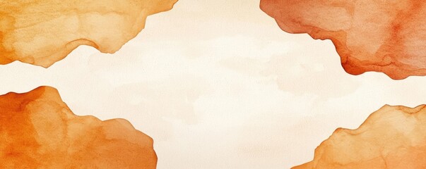 Poster - Neutral watercolor concept. Abstract watercolor background with warm orange hues, perfect for creative projects.