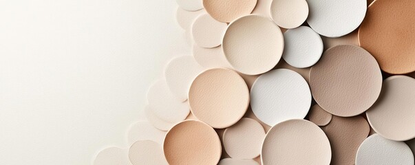Aufkleber - Neutral watercolor concept. An artistic arrangement of neutral-toned plates creating a modern visual aesthetic.