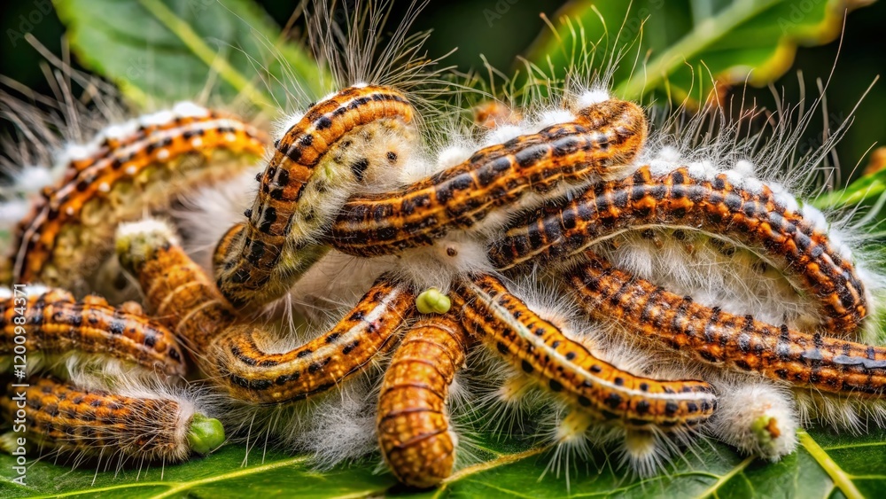 Brown Tail Moth Caterpillar Killed by Beauveria bassiana Fungus Stock ...