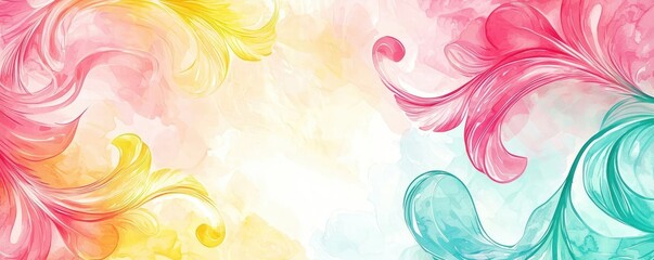 Poster - Playful watercolor concept. Colorful abstract watercolor design with vibrant swirls and soft hues for creative projects.