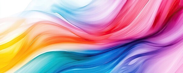 Poster - Playful watercolor concept. Vibrant abstract waves of color blending seamlessly into a mesmerizing visual flow.