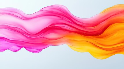Aufkleber - Minimalist watercolor idea. Colorful abstract wave design featuring vibrant pink and orange hues on a soft background.