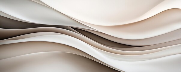 Poster - Neutral watercolor concept. Abstract design with flowing waves in neutral tones; perfect for backgrounds and textures.
