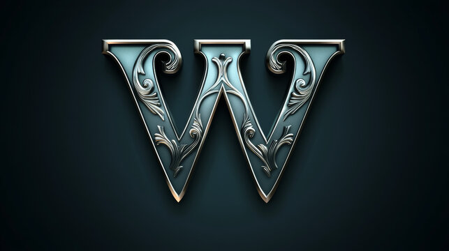 Set of alphabet symbols of letter W, such a logo. Rasterized version also available in gallery