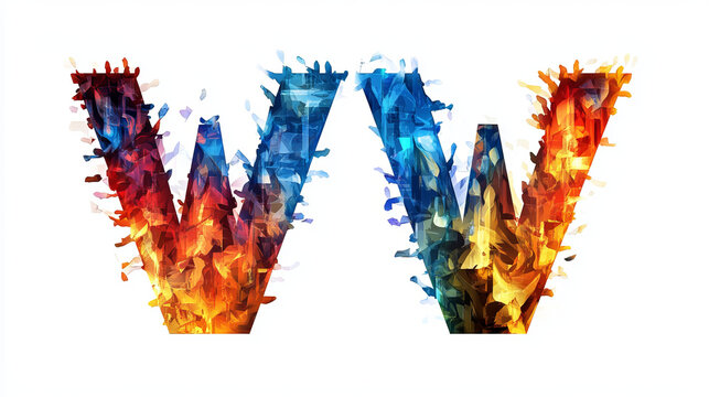 Set of alphabet symbols of letter W, such a logo. Rasterized version also available in gallery