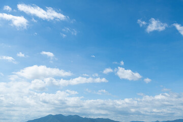 Wall Mural - background of blue sky and mountain silhouette
