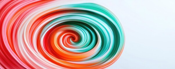 Poster - Playful watercolor concept. Colorful swirl pattern creating a dynamic and vibrant abstract visual effect.
