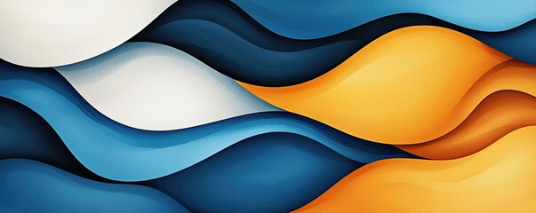 Wall Mural - Playful watercolor concept. A vibrant abstract wave design featuring bold colors and smooth curves.