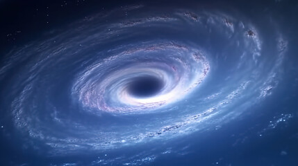 Wall Mural - Spiral Galaxy with Black Hole: A Cosmic Dance