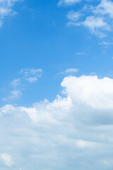 Wall Mural - background of blue sky with big white cloud