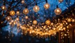© Interactify - Hanging fairy lights in twilight settings