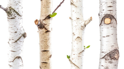 Poster - Birch Tree Trunks With Natural Texture and Growth Generative AI
