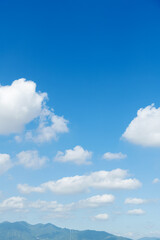 Wall Mural - background of blue sky and mountain silhouette