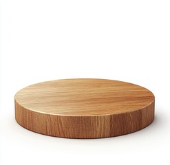 Poster - Round wooden platform, isolated on white background. (1)