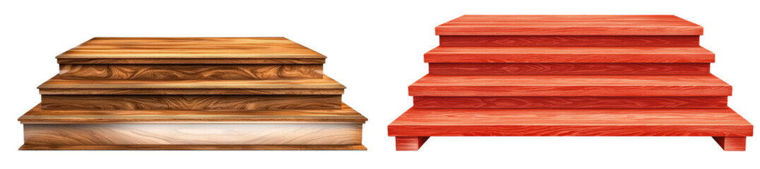 Poster - Isolated wooden stage with a transparent backdrop