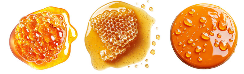 Poster - Round smear of honey isolated on a transparent background