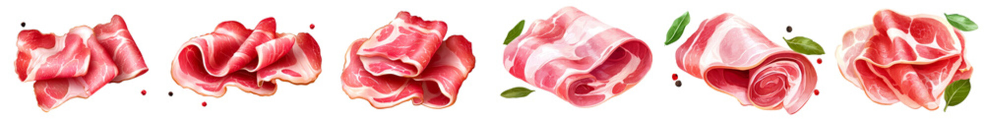 Poster - Three isolated slices of ham against a transparent backdrop