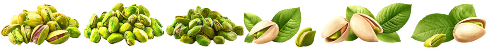 Poster - Pistachio nuts singles out on a crystal clear background