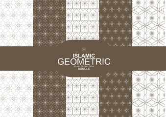 Elegant Islamic geometric seamless pattern featuring intricate symmetrical designs, perfect for backgrounds, textiles, decor, and branding with a timeless cultural essence.