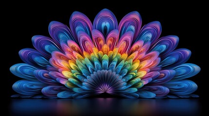 Poster - Vibrant abstract art displaying colorful floral patterns digital art studio setting close-up view artistic expression