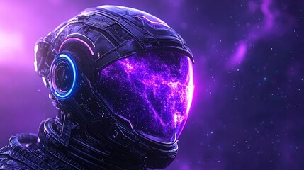 Poster - Futuristic astronaut adventure in cosmic space digital art sci-fi environment surreal perspective