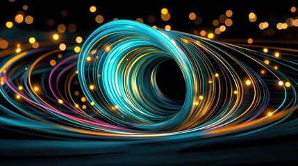Poster - Dynamic light patterns create mesmerizing visual art in a dark studio environment
