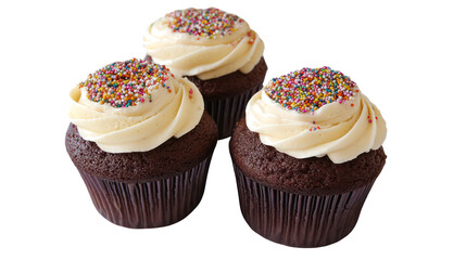 Poster - Delightful Cupcakes With Colorful Sprinkles on Top Generative AI