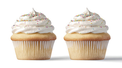 Poster - Cupcakes With Sprinkles on a Clear Background Generative AI