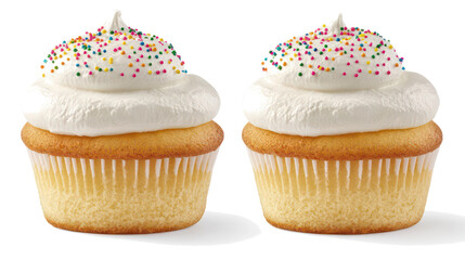 Poster - Cupcakes Topped With Colorful Sprinkles on Display Generative AI