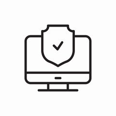 Poster - Computer protection security icon vector sign