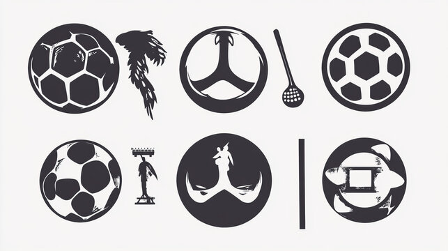 Isolated people signs and symbols for peace or sport design - abstract emblem or template