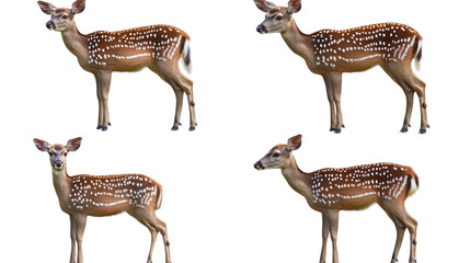 Poster - spotted deer collection on clear background generative ai
