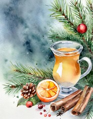 Aufkleber - Imbolc new year, copy space on a side, watercolor art style
