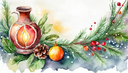 Aufkleber - Imbolc new year, copy space on a side, watercolor art style