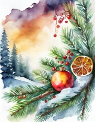 Aufkleber - Imbolc new year, copy space on a side, watercolor art style