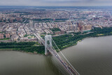 Aerial view on thr George Washington Bridge and the surrounding area in New York City, USA