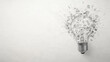 © pattozher - Sketch Lightbulb Idea Explosion: A hand-drawn sketch of a lightbulb explodes into a burst of creative ideas, symbols, and thoughts, representing innovation, inspiration, and brainstorming.