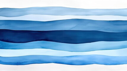 Poster - Watercolor concept. A beautiful abstract watercolor background with serene blue waves and gradients.