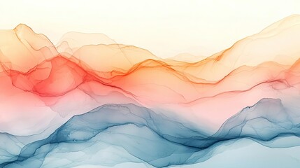 Poster - Marble watercolor idea. Abstract design with flowing waves in soft colors for artistic backgrounds.