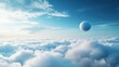 © Erich - Surreal image of a golf ball floating above a beautiful cloudscape, symbolizing reaching new heights in the game