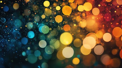 Wall Mural - colorful bokeh lights create vibrant atmosphere for celebration or event during evening hours
