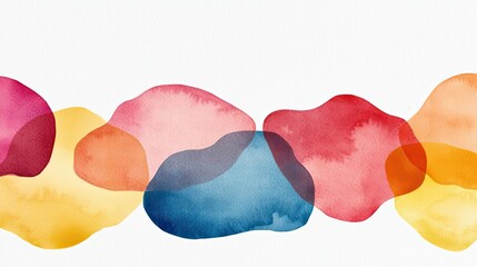 Poster - Candy watercolor concept. Vibrant watercolor shapes in red, blue, yellow, and pink create a stunning visual effect.