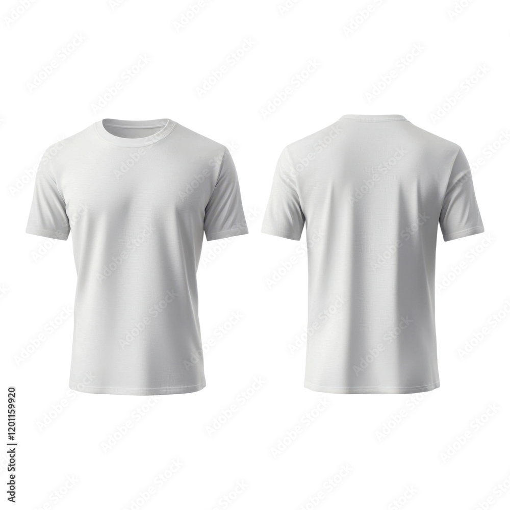 T-shirt mockup design. Plain white t shirt mockup, front and back view ...