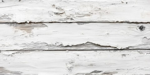 Wall Mural - Weathered white-painted wood texture with peeling paint and rough grain, creating a rustic background with shades of white and gray.