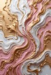 © Brother Stocks - Abstract Swirling Paint Pink White Gold Artwork