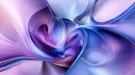 Poster - Abstract swirling purple and blue liquid forms.