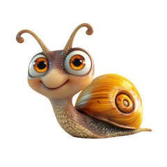 Aufkleber - A digitally rendered image showcases a cheerful cartoon snail with big eyes and a bright yellow shell.