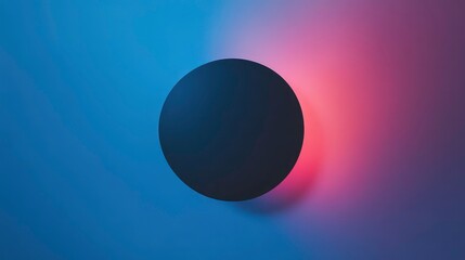 Aufkleber - Abstract dark circle on blue and pink gradient background.