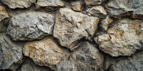 Wall Mural - Rugged gray and beige stone rock texture with irregular shapes and ample copy space for text on the left side of the image